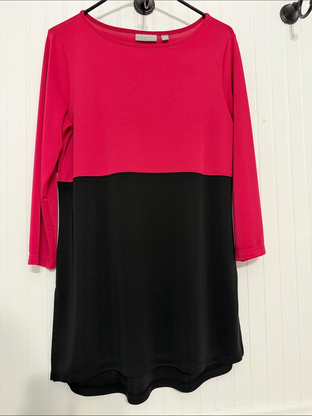SusanGraver Premier Tunic Top Dress Small Drop Waist EASYCARE Side Slits EUC